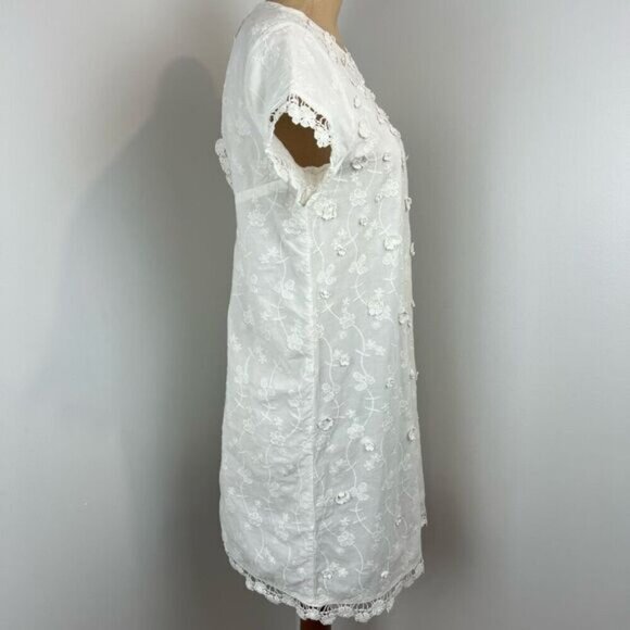 Zara Basic Collection Women’s Medium White Floral Lace Cottagecore Midi Dress - Picture 6 of 15